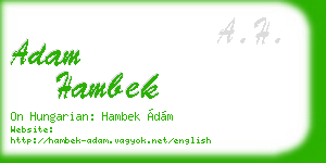 adam hambek business card